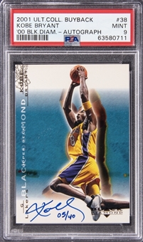 2001-02 Upper Deck Ultimate Collection Buy Backs #45 Kobe Bryant "2000-01 Black Diamond" Signed Card (#05/40) - PSA MINT 9